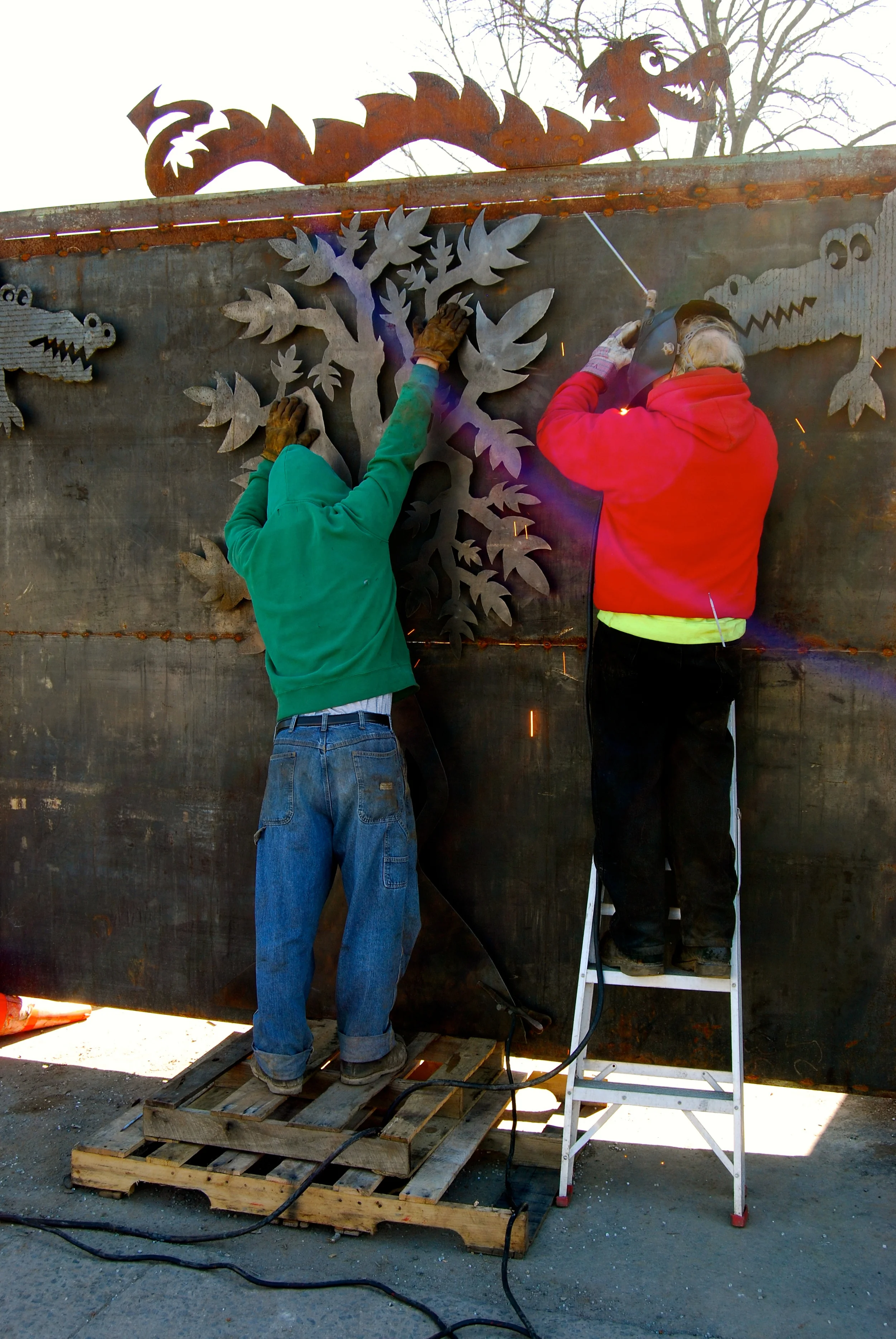 RB Scrap Iron Art Fence Work in Progress_April_4.jpg