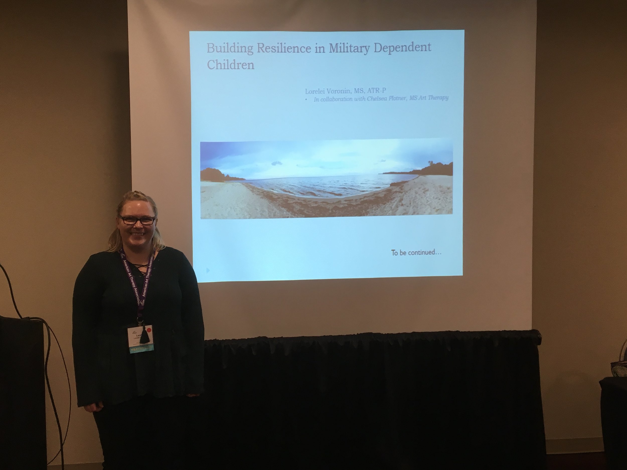 Lorelei Veronin, ATR-Provisional (from San Antonio) presented on Building Resilience in Military Dependent Children