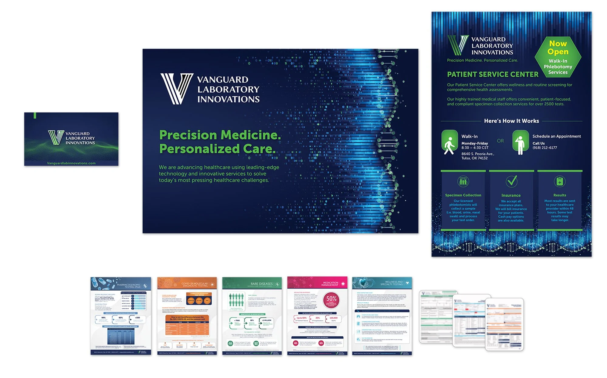  Complete brand redesign for [Company Name] including corporate identity, marketing collateral, and product line materials. Deliverables included business cards, promotional flyers, Core Visual Aids (CVAs), product sheets, and standardized forms. 