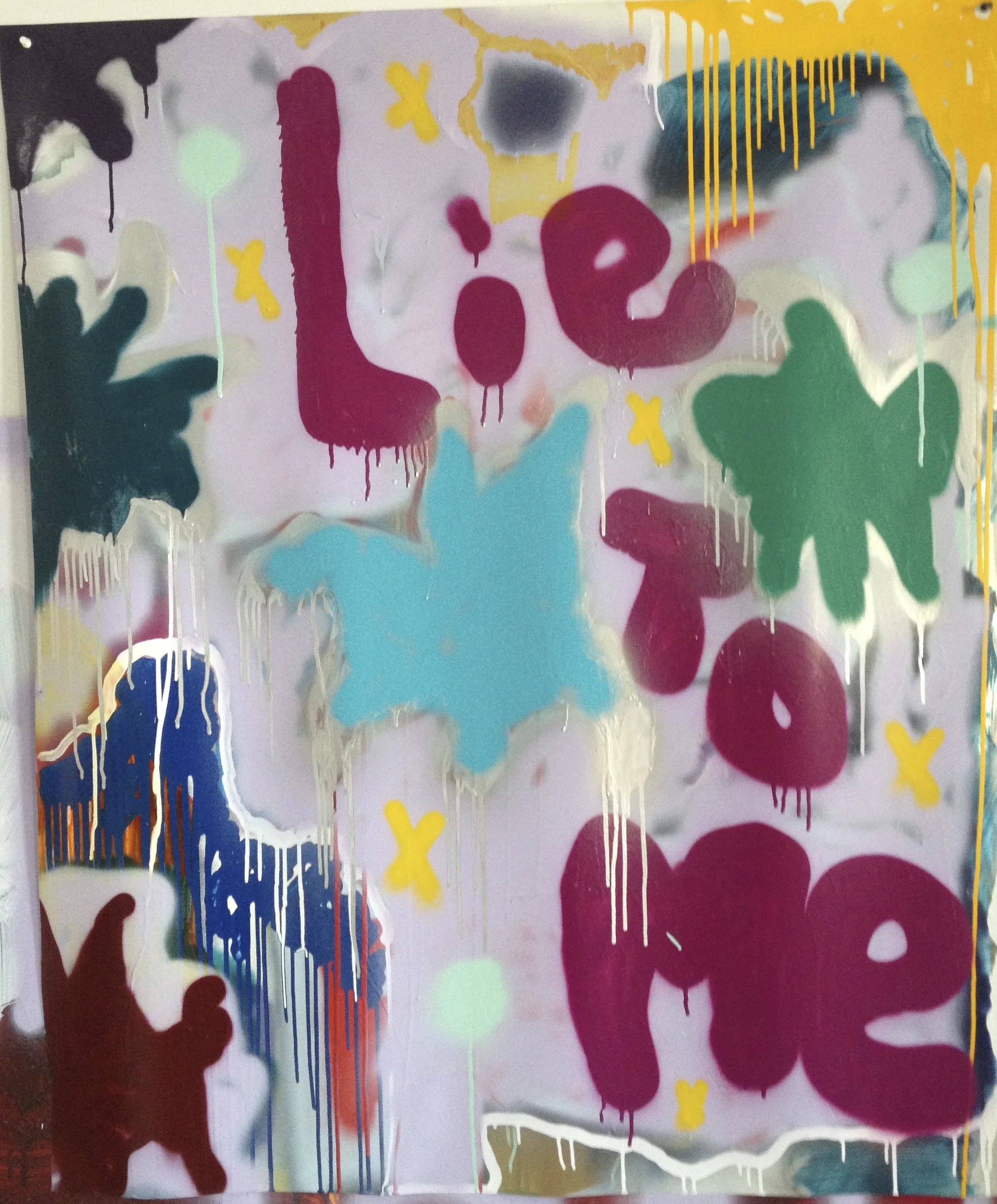 Lie To Me, 48" x 35", Acrylic on Mylar