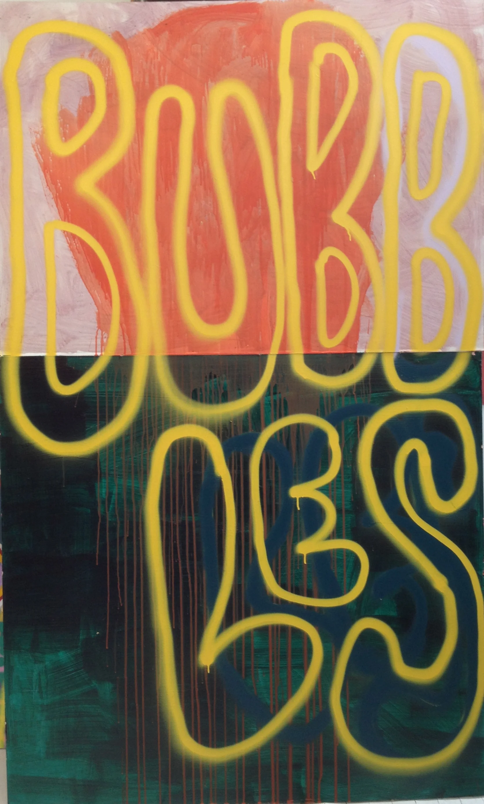 Bubbles, 80" x 48", Acrylic on Board