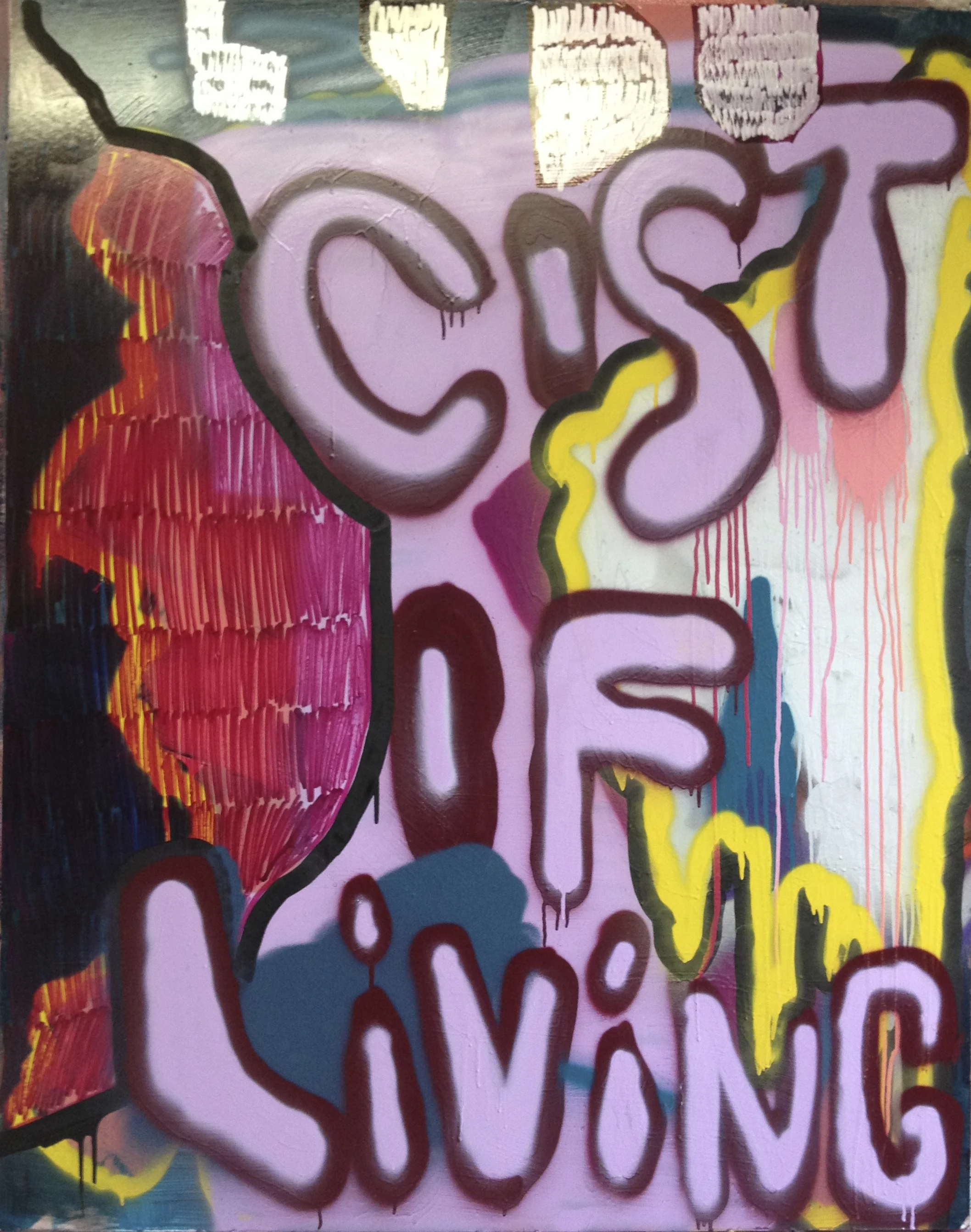 Cost of Living, 60" x 48", Acrylic on Board