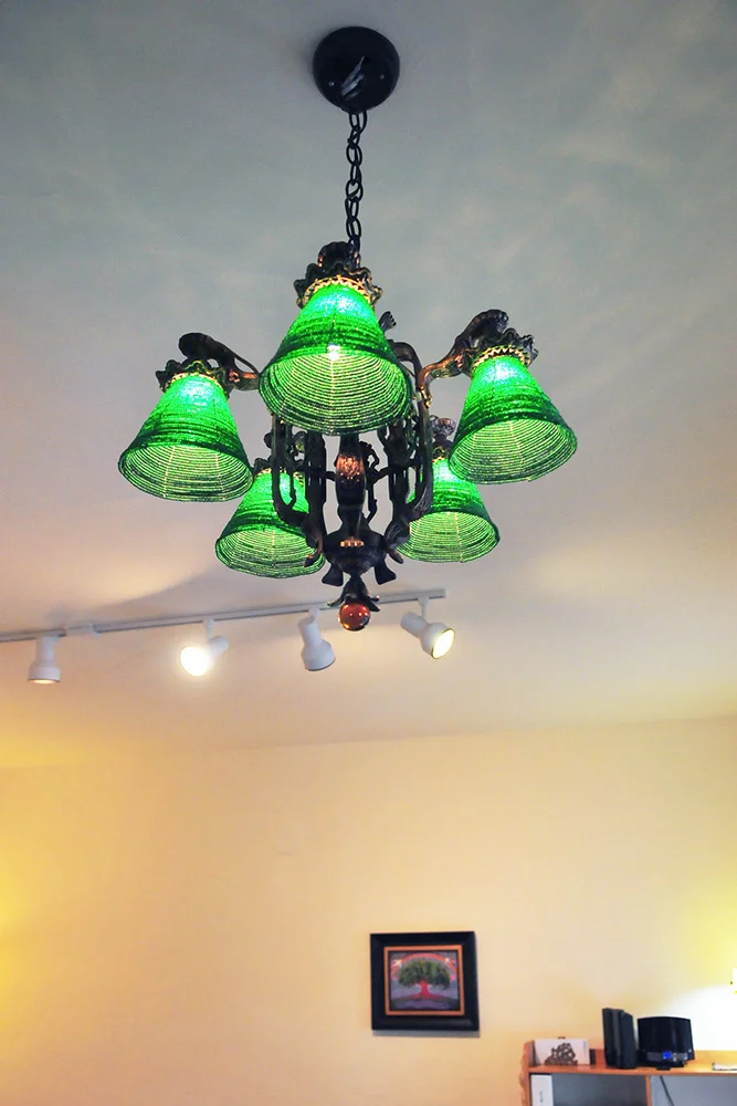 Beaded Lamp with Baltic Amber--1916 San Antonio "Katy" Train Station (Foyer)