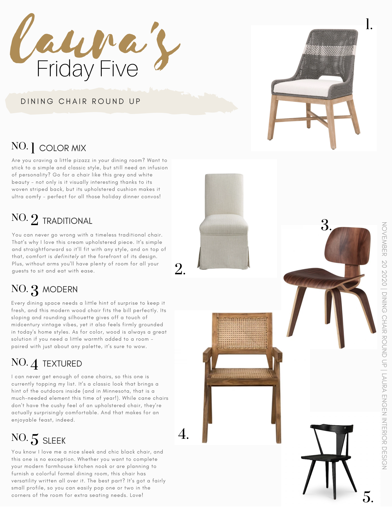Friday Five // Dining Chair Round Up — Laura Engen Interior Design