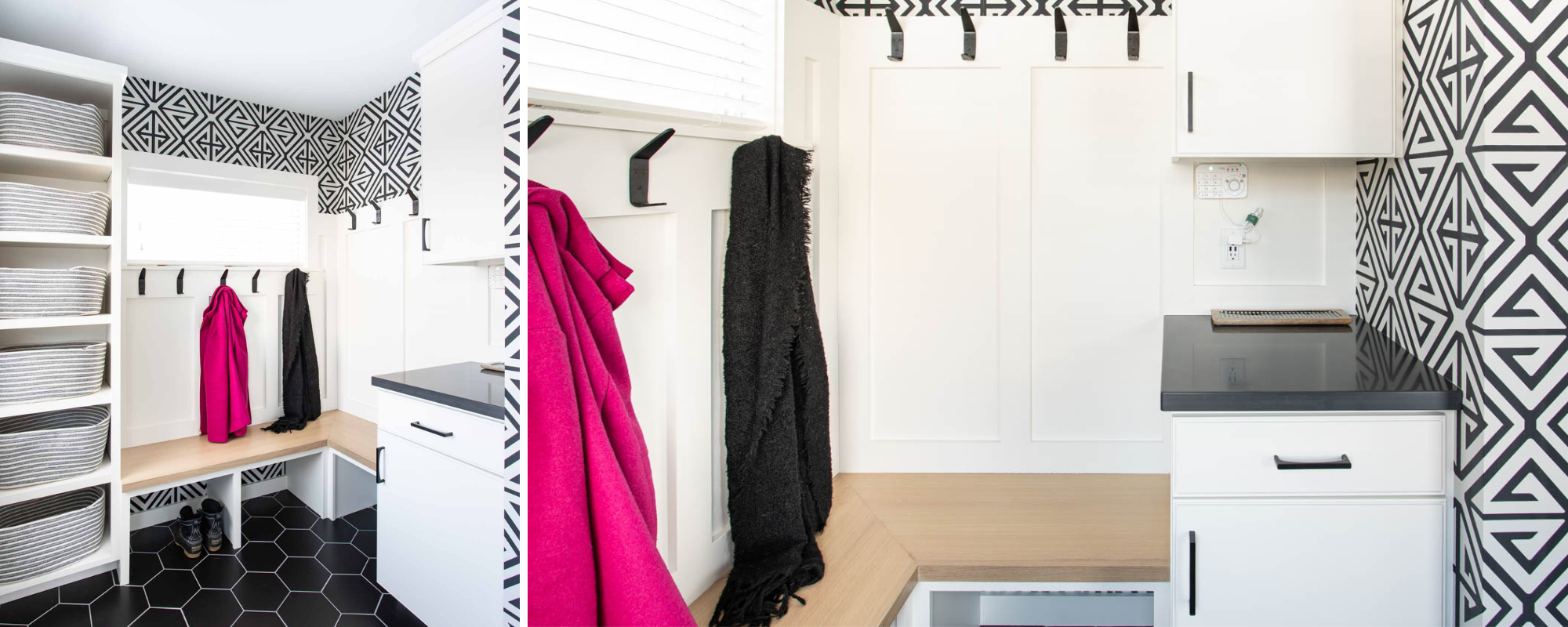 Our Functional Mudroom Reveal with Picture Frame Moulding - Marly Dice