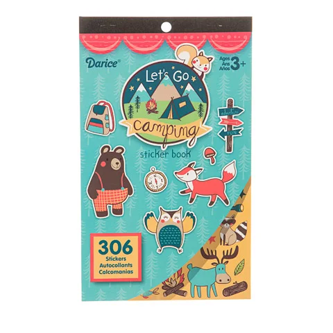 Sticker book with icons and characters