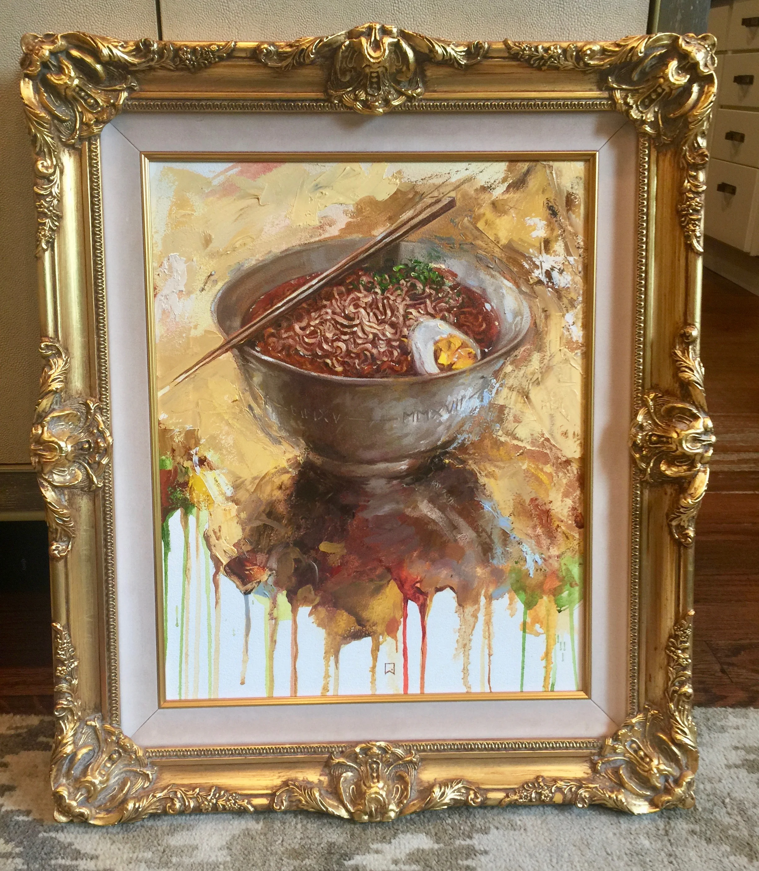 Most recent one that I sold. This was a commission from start to finish and the client asked for a frame like the ones that I use for my own work. 