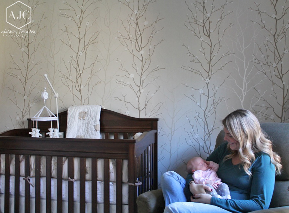 Peaceful Nursery Mural: Bringing Home Baby — Alyson Johnson Creative