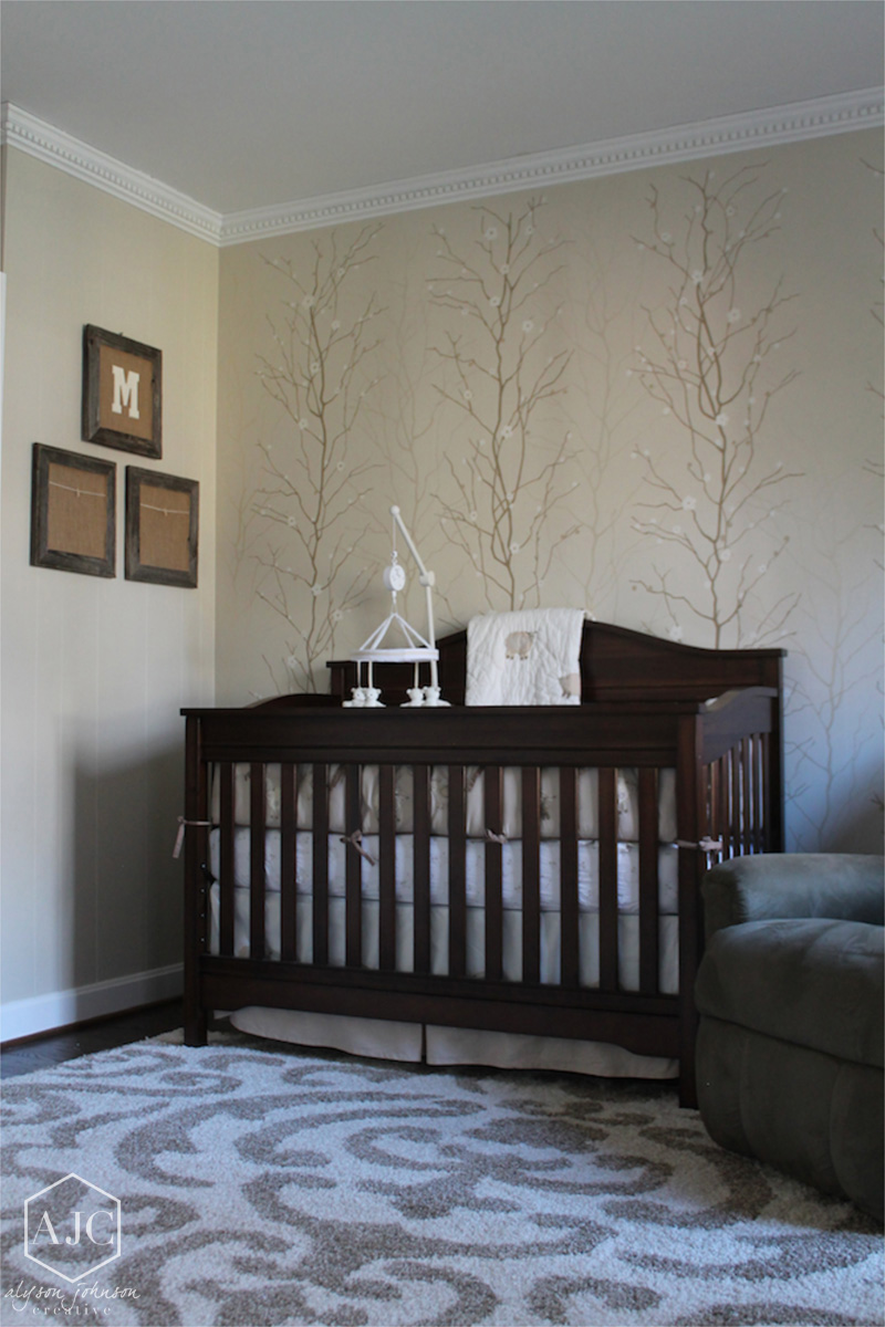 Neutral Blossoms Nursery Mural