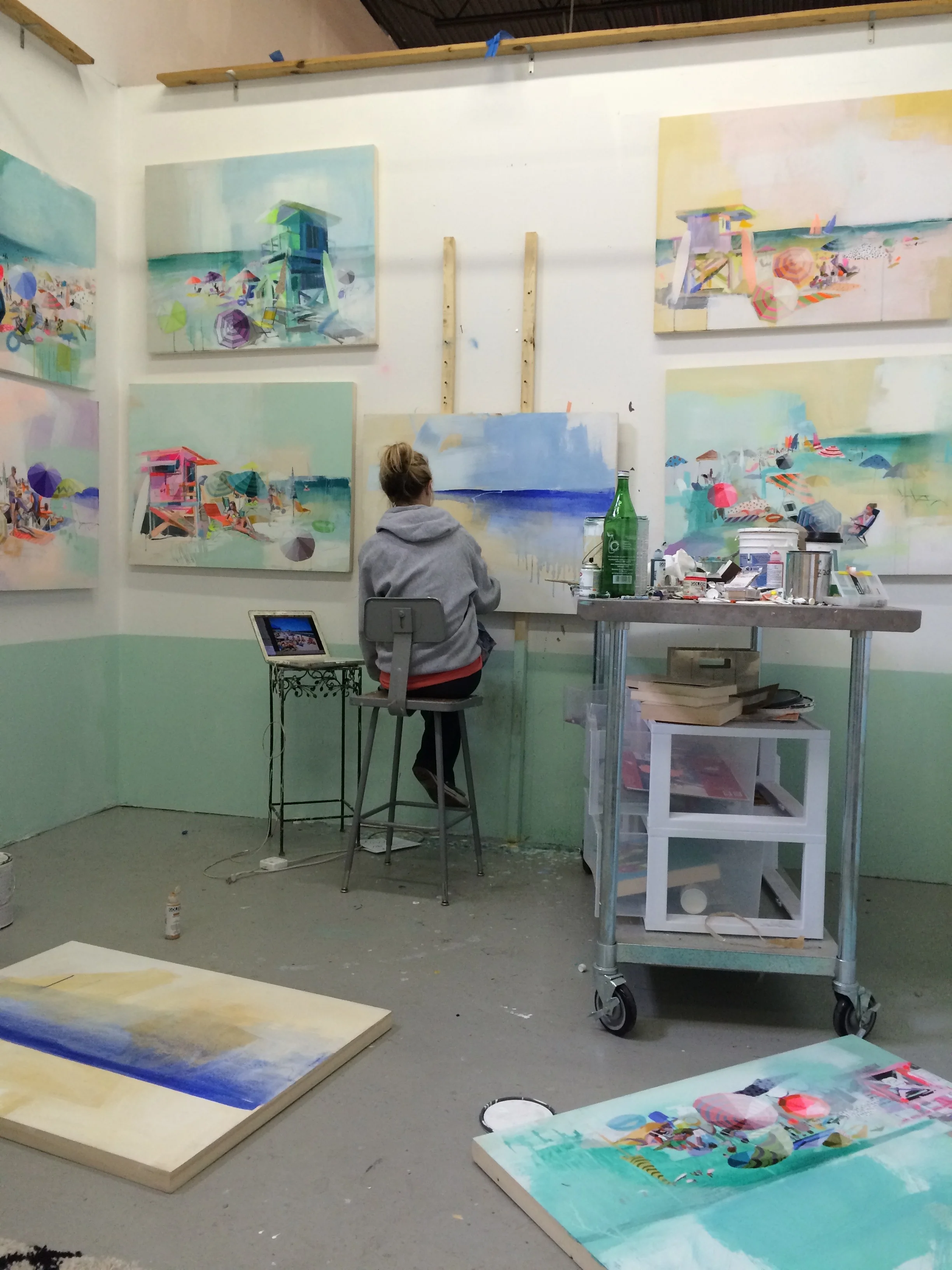 Teil at work, the day before a big online sale!