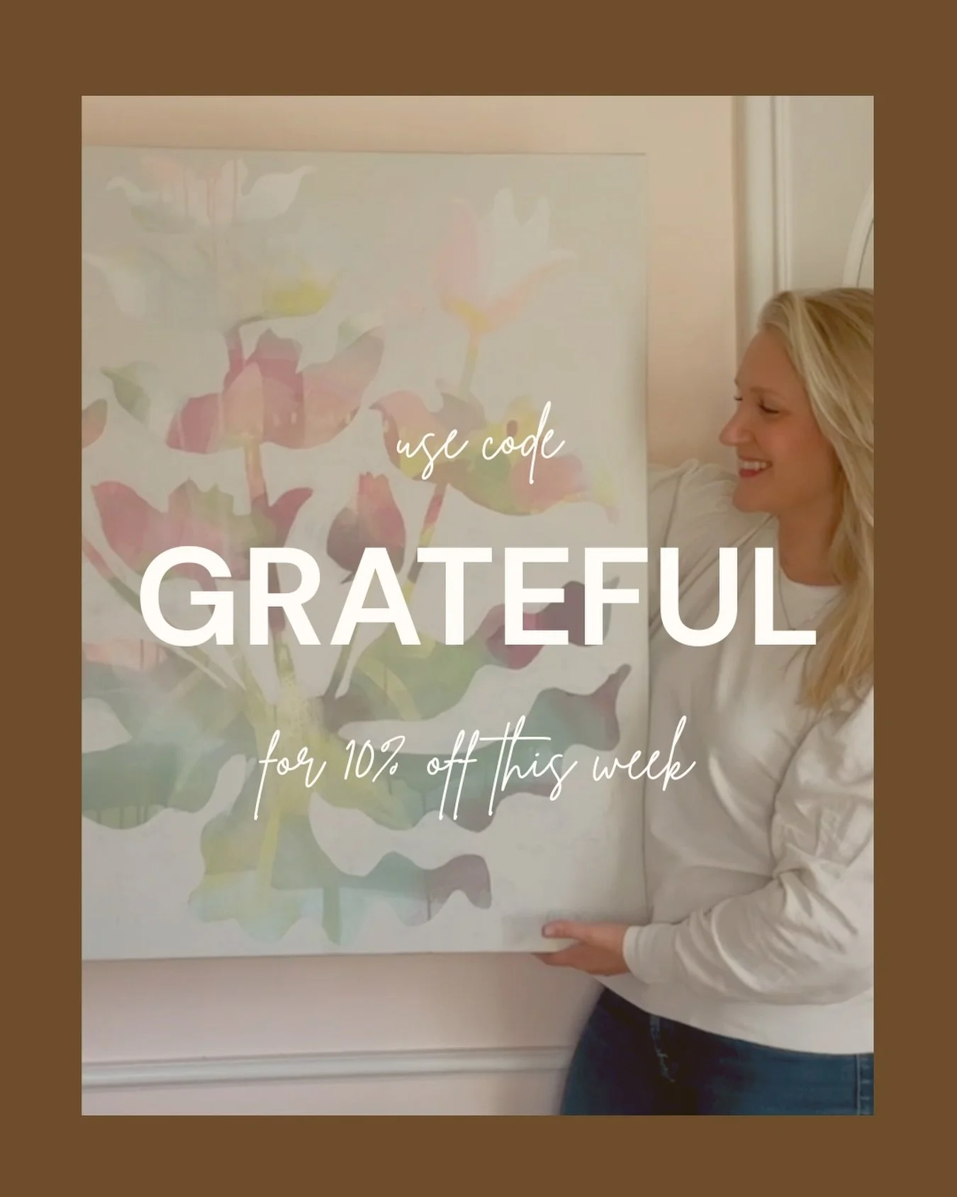 Everything on my website&hellip; 10% off this week with code GRATEFUL. Because I&rsquo;m grateful. For you. Thanks for being here!! ☀️