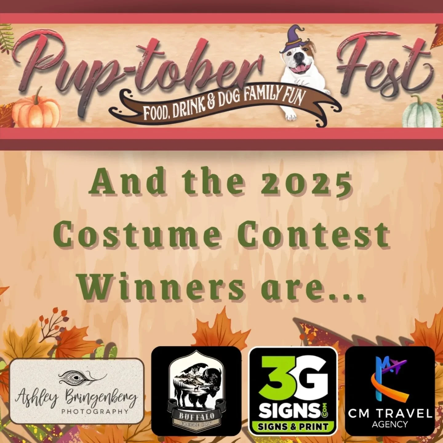 You voted &amp; the results are in! Thank you to everyone that participated &amp; as always, thank you to our sponsors! We will be in touch with the winners! @ashley_bringenberg @buffalo_freeze_dry @cmtravelagency77 &amp; @3gsigns