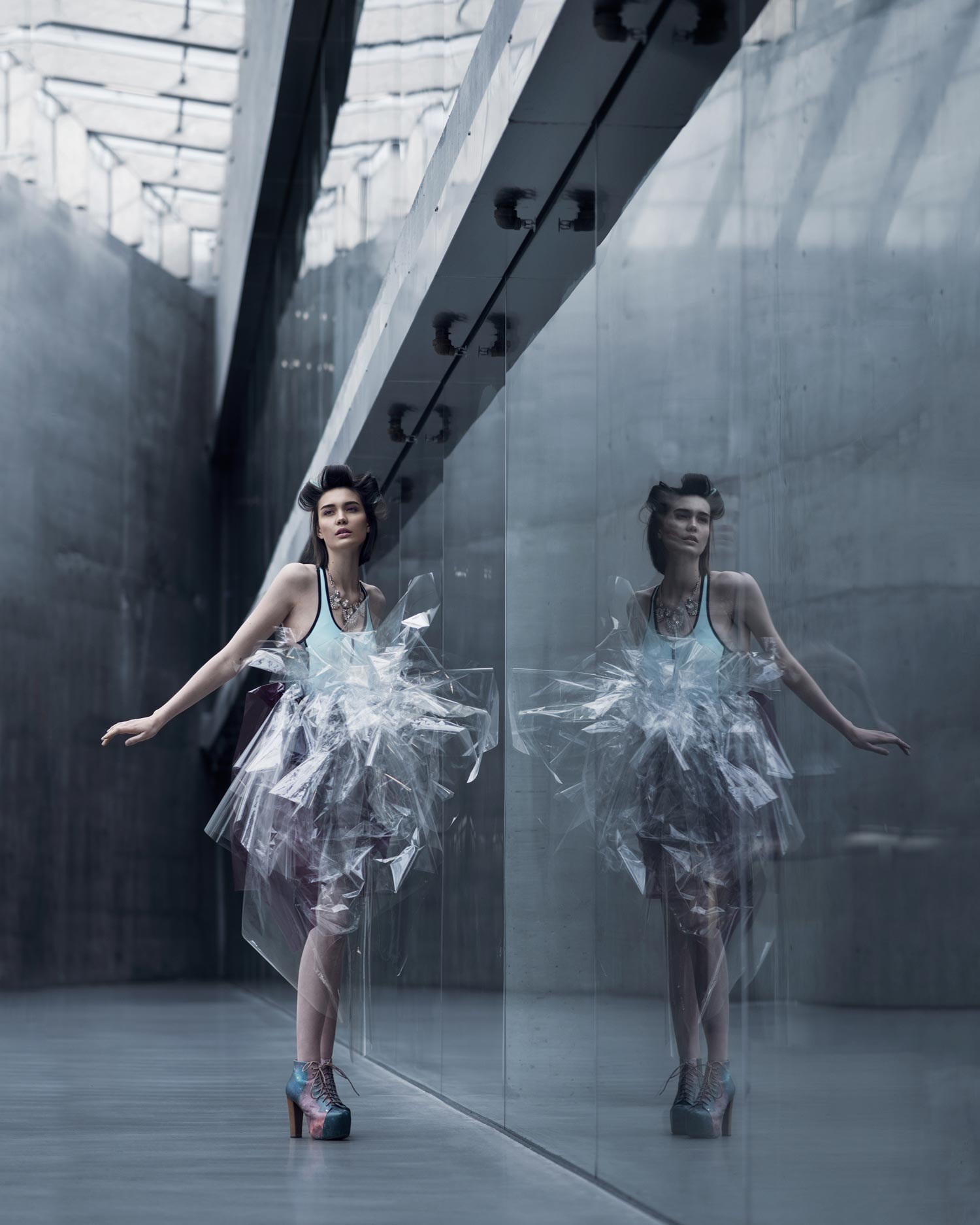 Photography of Edmonton fashion model in SAIT parkade