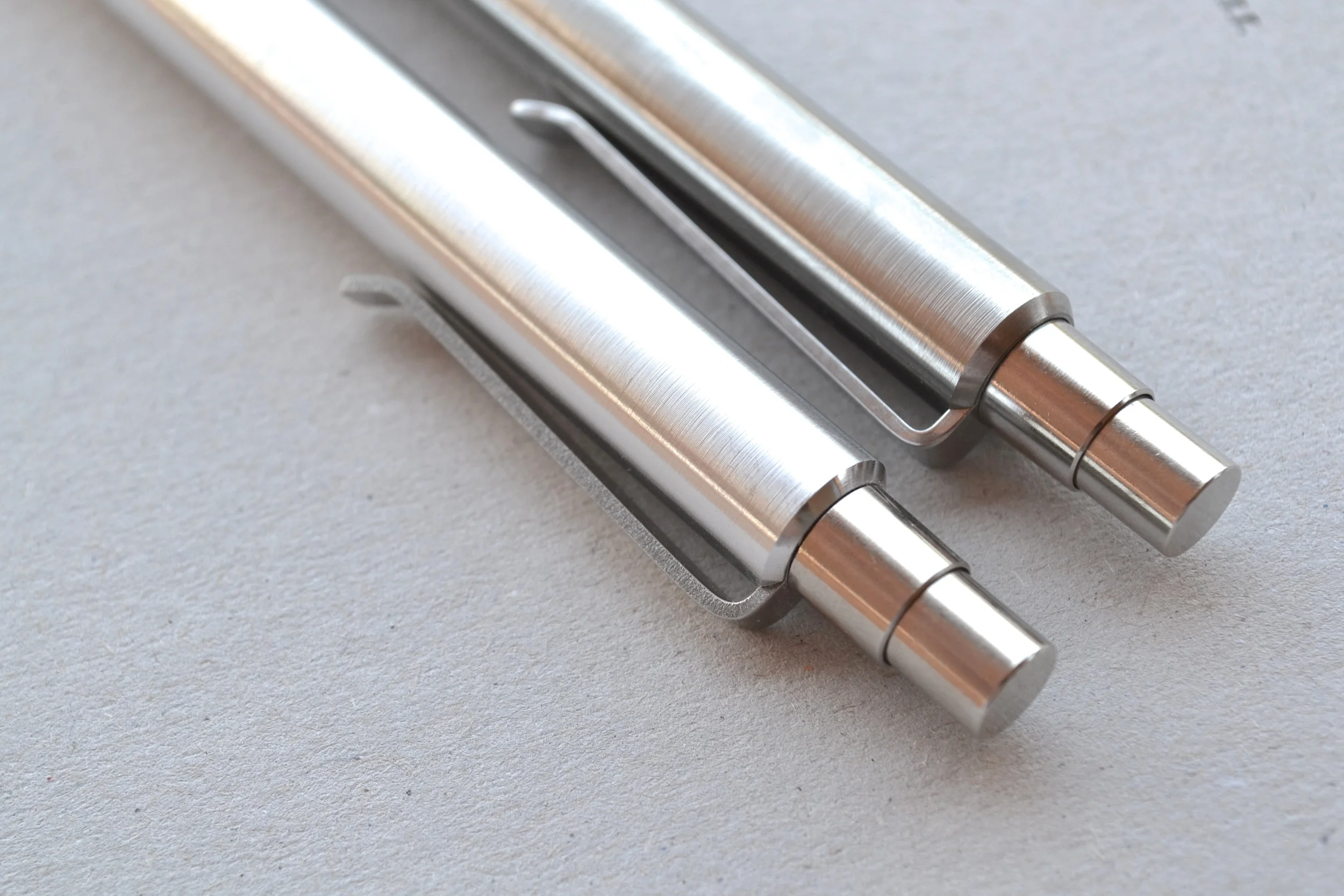 Aluminum on the left, Titanium on the right