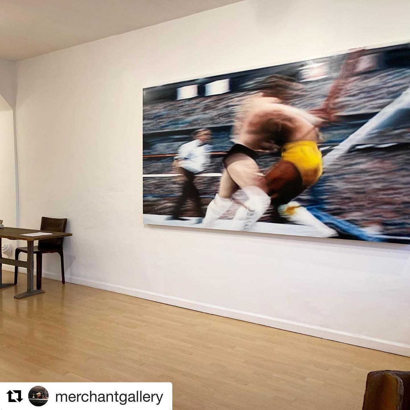 #Repost @merchantgallery with @get_repost
・・・
Hard Bodies - a solo show by  Tim Stark Open Today 12-6pm ..
..
..
#paintings #timstark #hardbodies #wrestling #art #fullnelsonchallenge #merchantgallery #halfnelson #venicebeach