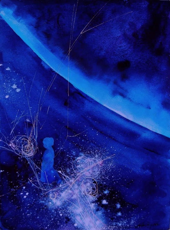 BEODUIN GIRL SPACE PRAYERS IN BLUE.JPG