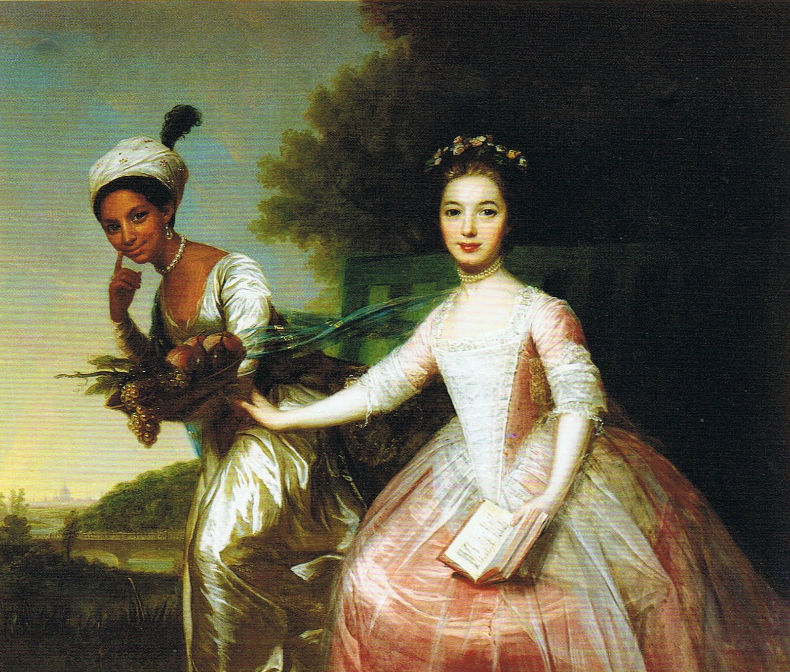 Painting attributed to Hohann Zoffany of Dido Belle with her cousin Elizabeth