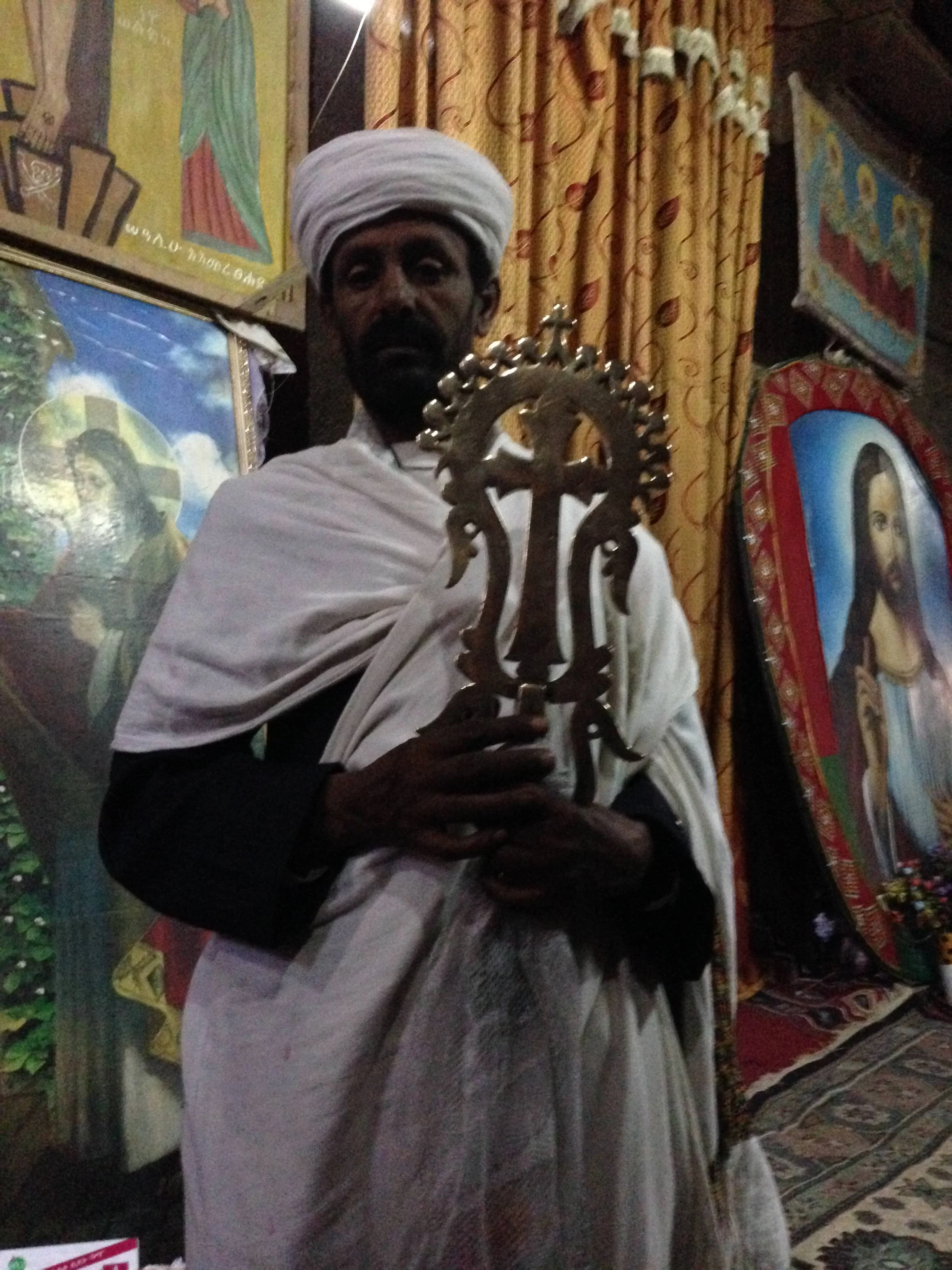 The priest blessed us with his coptic cross