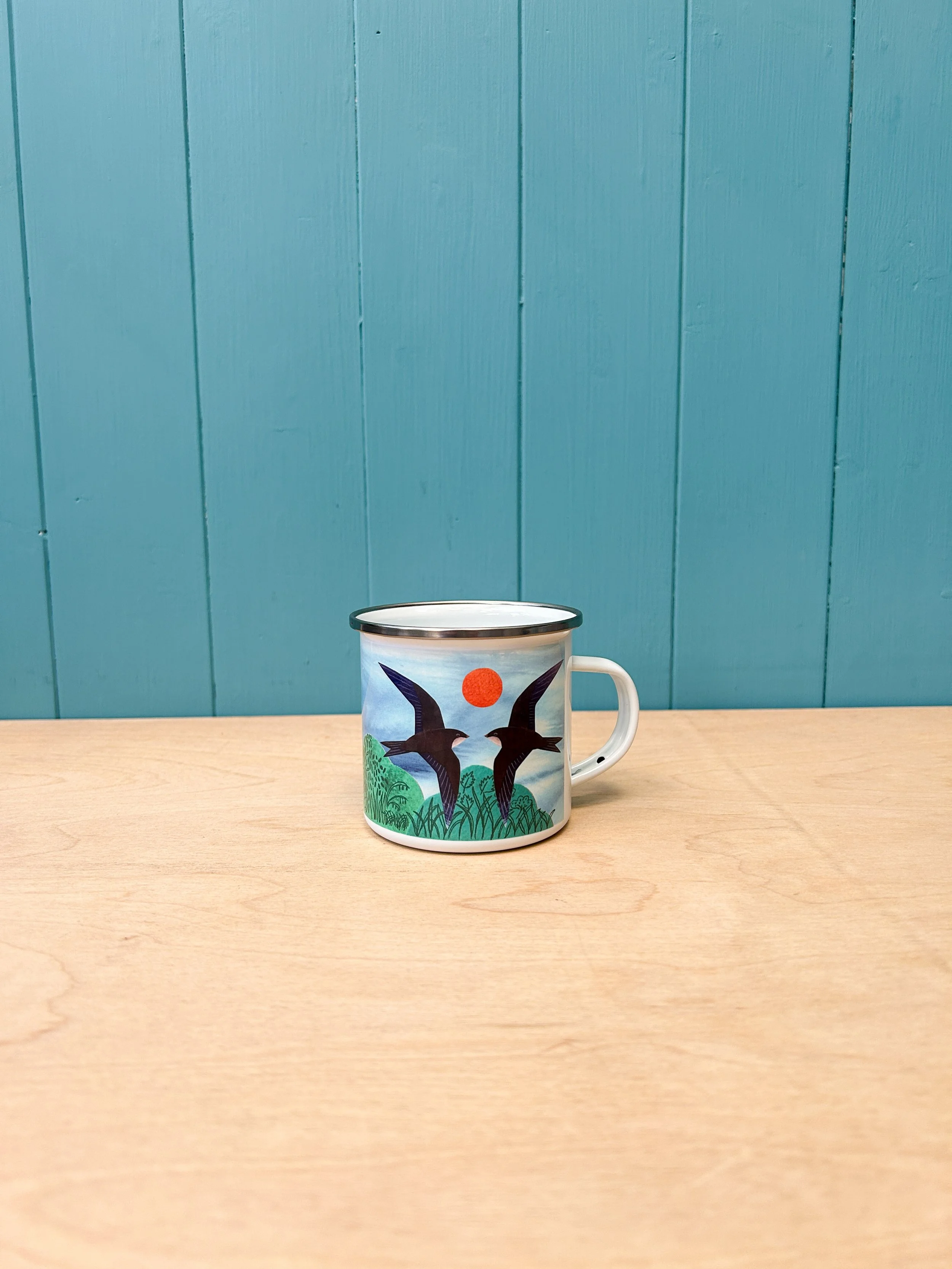 enamel camping mug swifts birdlover gift.JPG