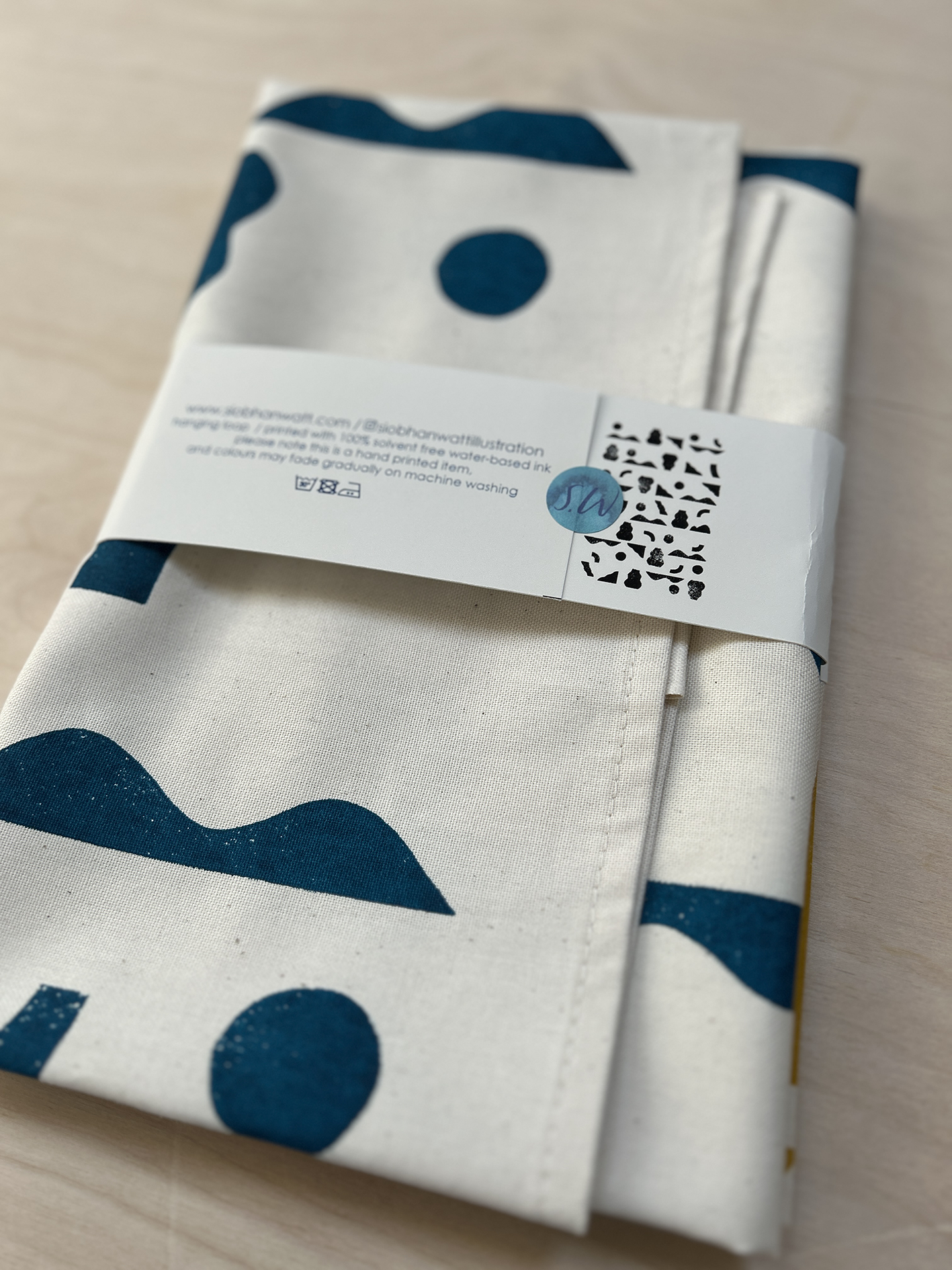 GEOMETRIC MID CENTURY PRINT TEA TOWEL HOME GIFT TEAL.png