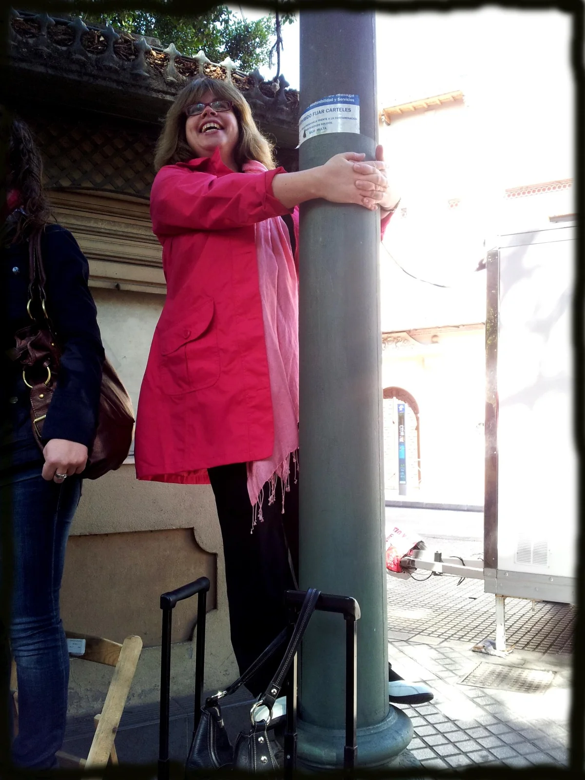 Andrea on the lamppost.jpg