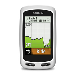 The altitude display which has feet of climbing and current elevation displayed at bottom of screen where it says "ride".