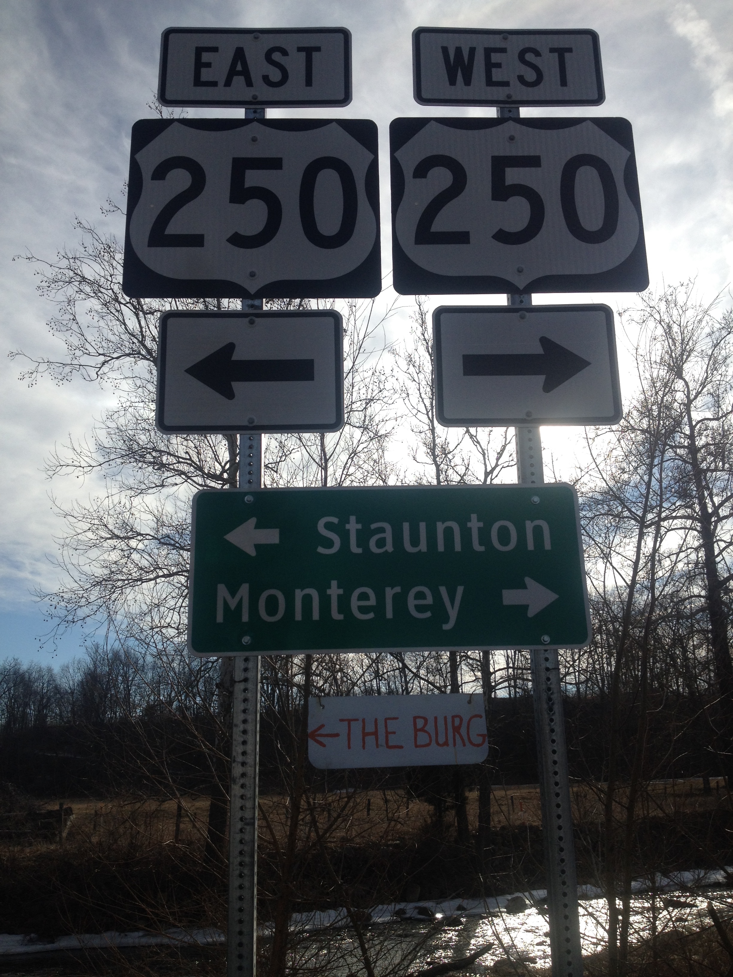 Burg bound in McDowell Virginia, the half way point
