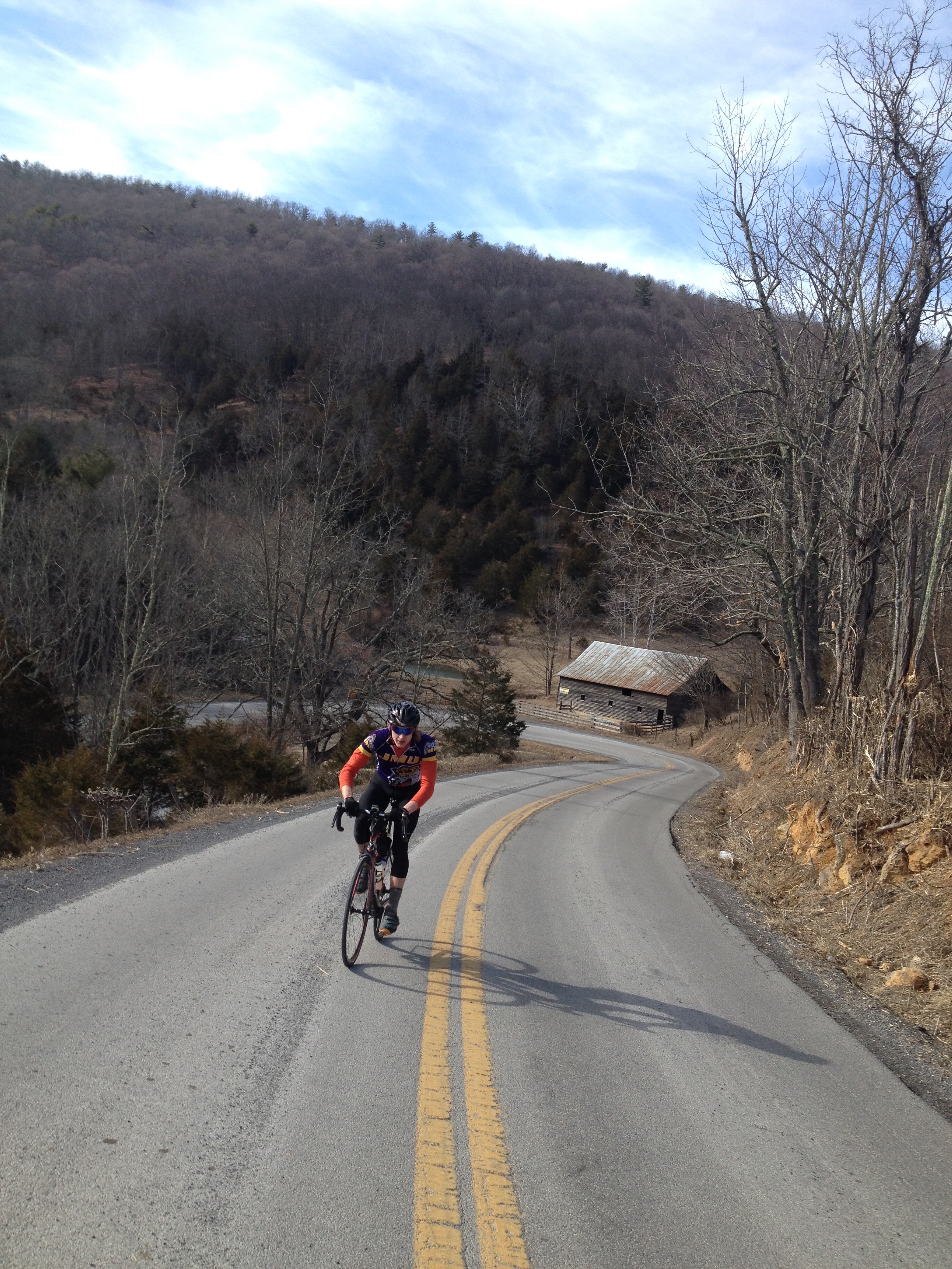 David Taylor pushing it up the climb