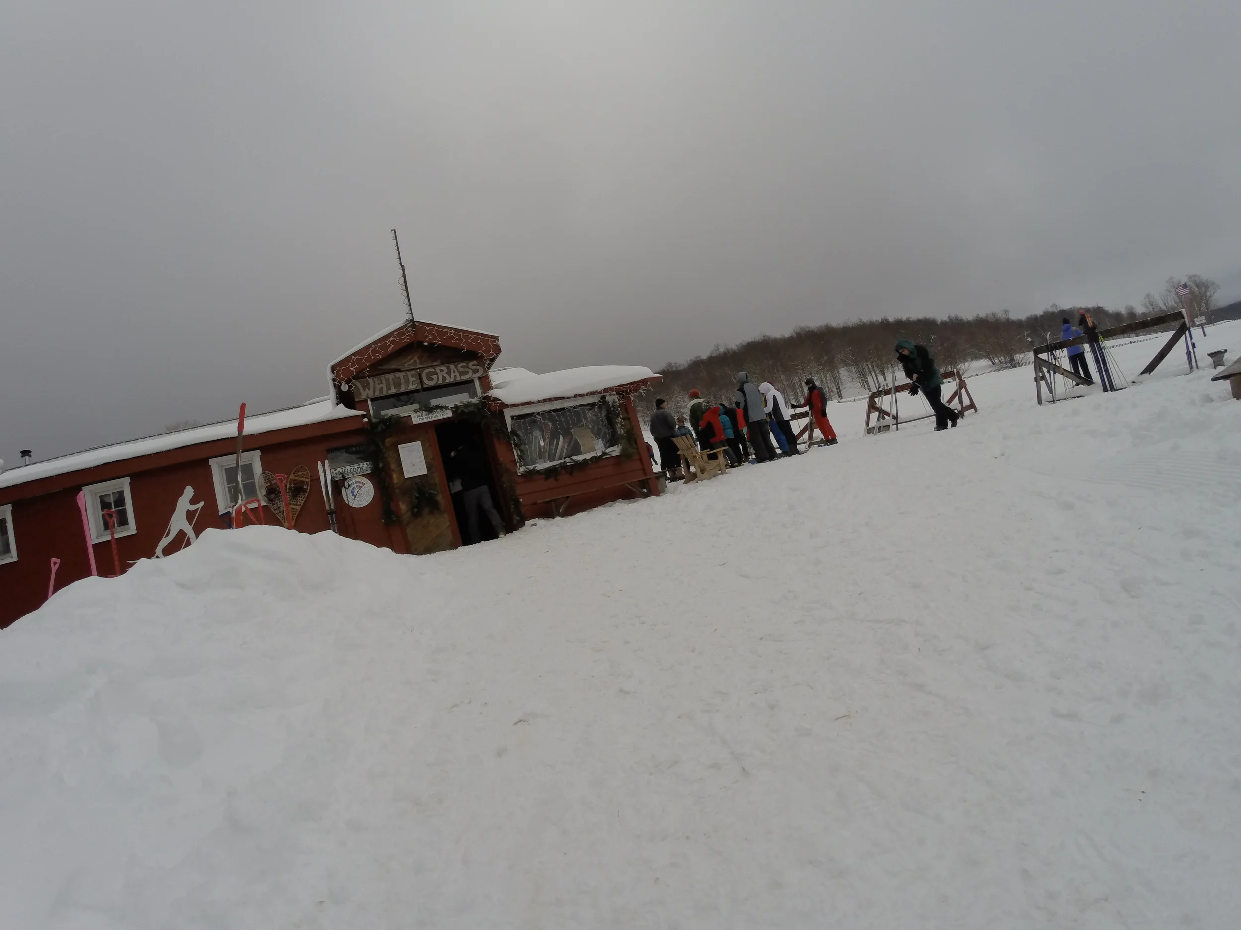 The Small wood lodge at white grass is where you rent skis, pay for your day pas and enjoy amazing foods with friends and strangers. This is like base camp where everyone from novice snow shoers and expert back country skiers become best friends. 