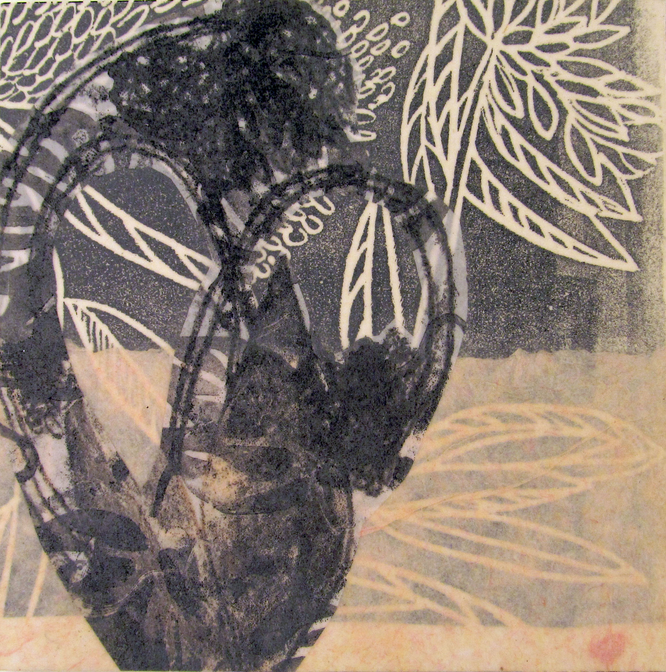  Apart of a series of monoprints, linoleum cuts, and chine-collé prints on vellum and handmade paper.  $475 