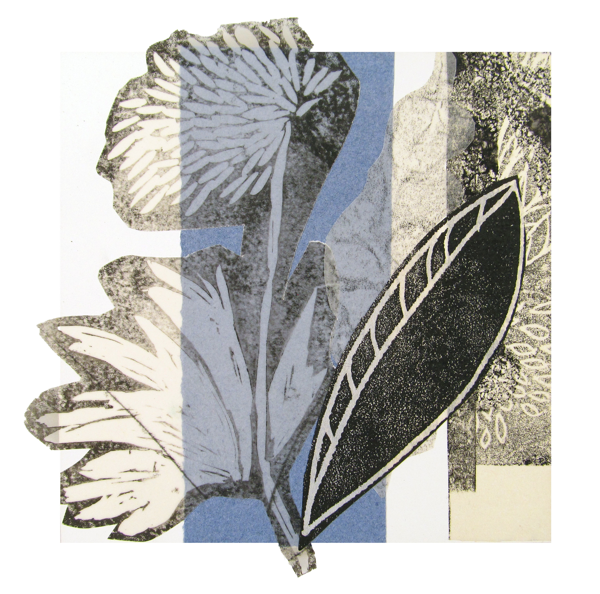  Apart of a series of monoprints, linoleum cuts, and chine-collé prints on vellum and handmade paper.  $475 