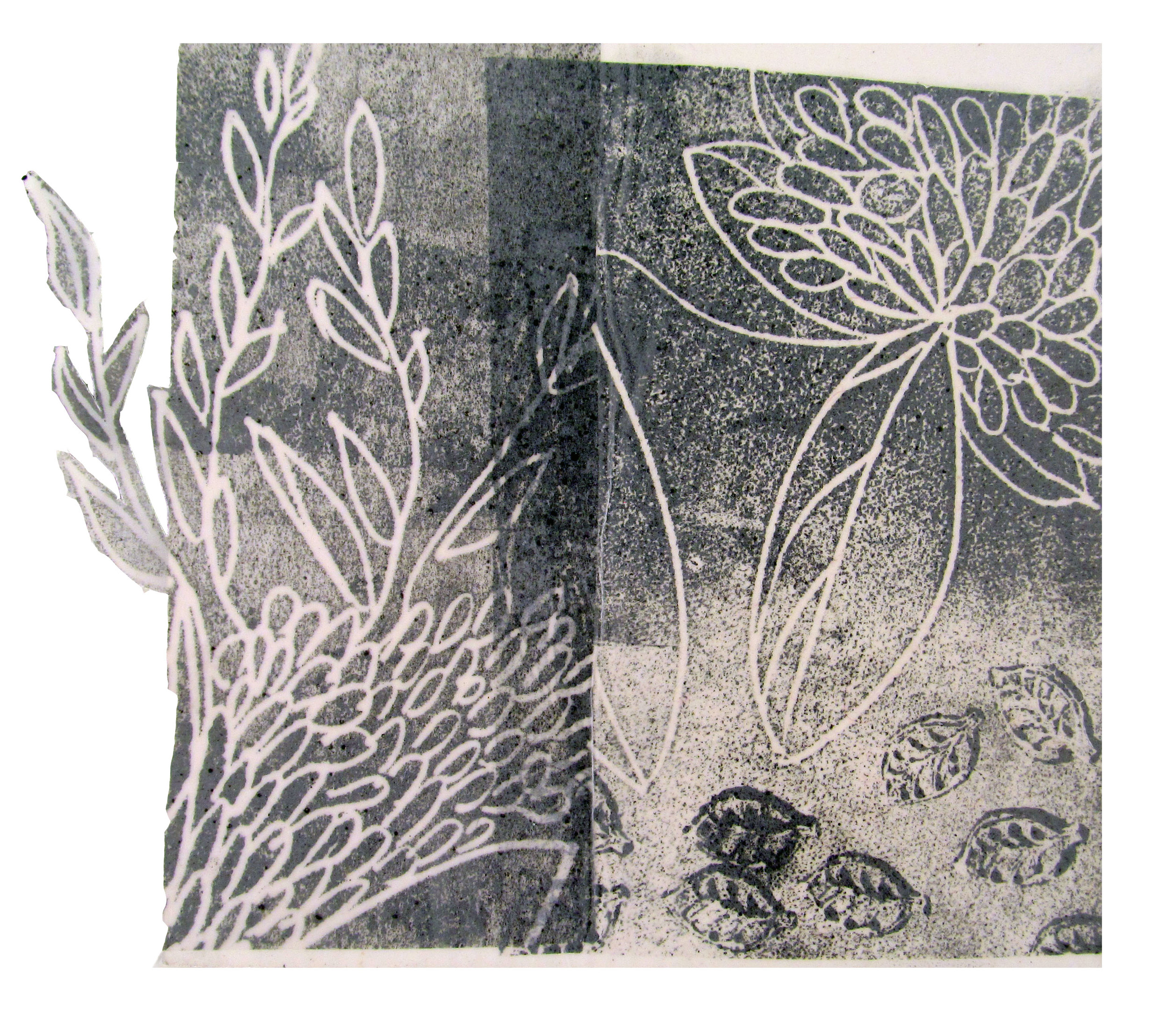  Apart of a series of monoprints, linoleum cuts, and chine-collé prints on vellum and handmade paper.  $475 