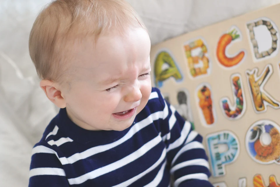 New trick: FAKE CRYING! It's hilarious, and cute, and it doesn't take long before he erupts into grins. :)