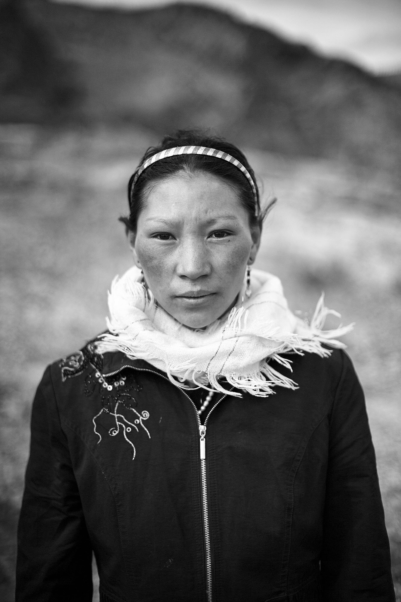 Tibetan Girl at Namtso, Tibet
