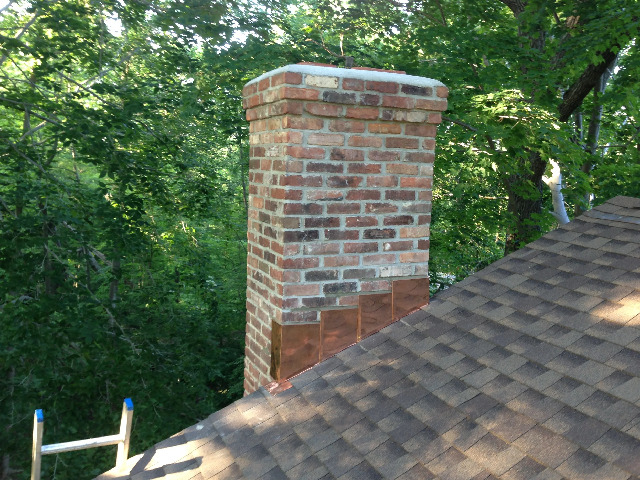 (After) Chimney Rebuild And New Copper Flashing