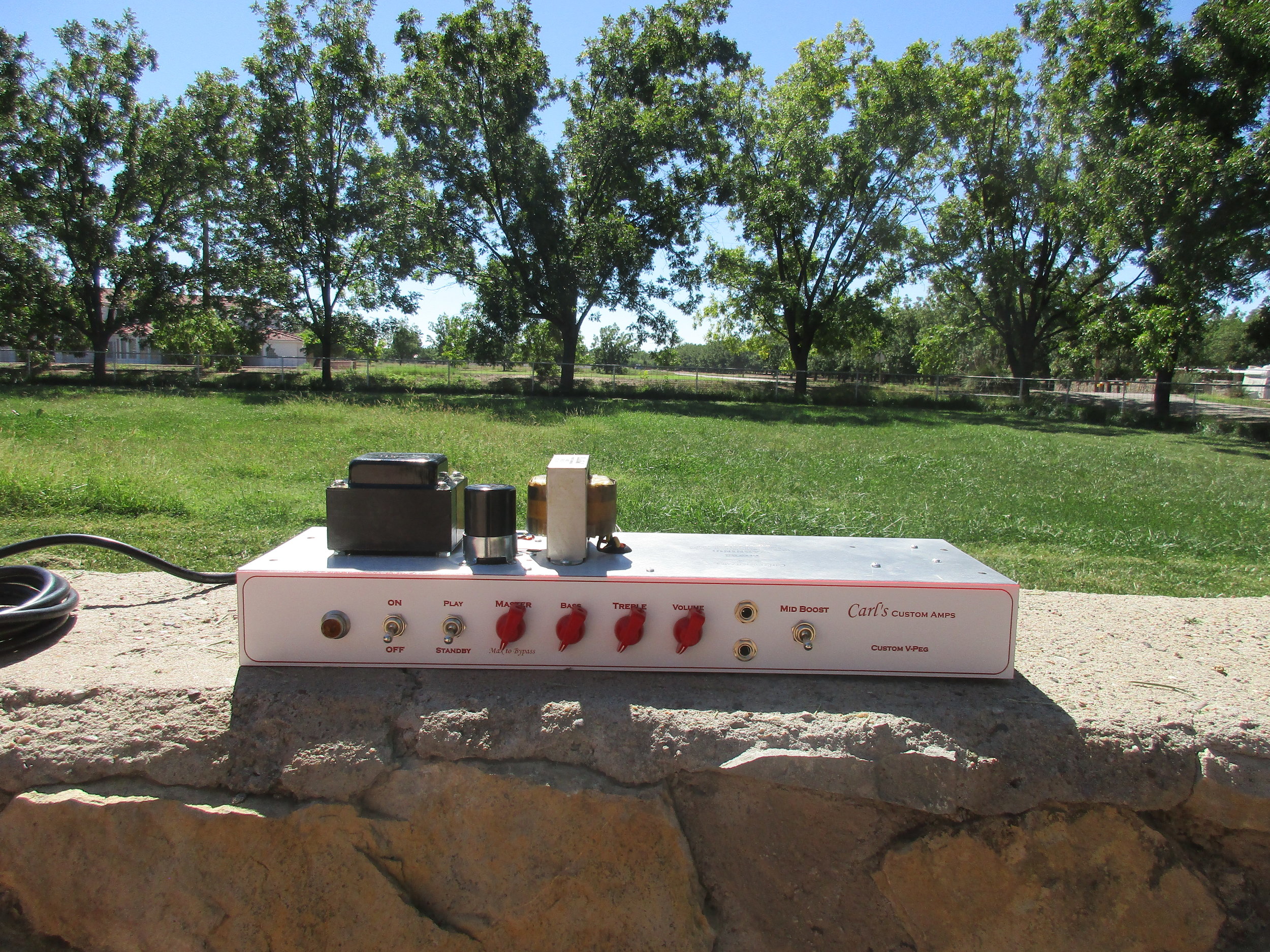 Custom Made Ampeg/Vox Hybrid. Definitely a cool mixture!!