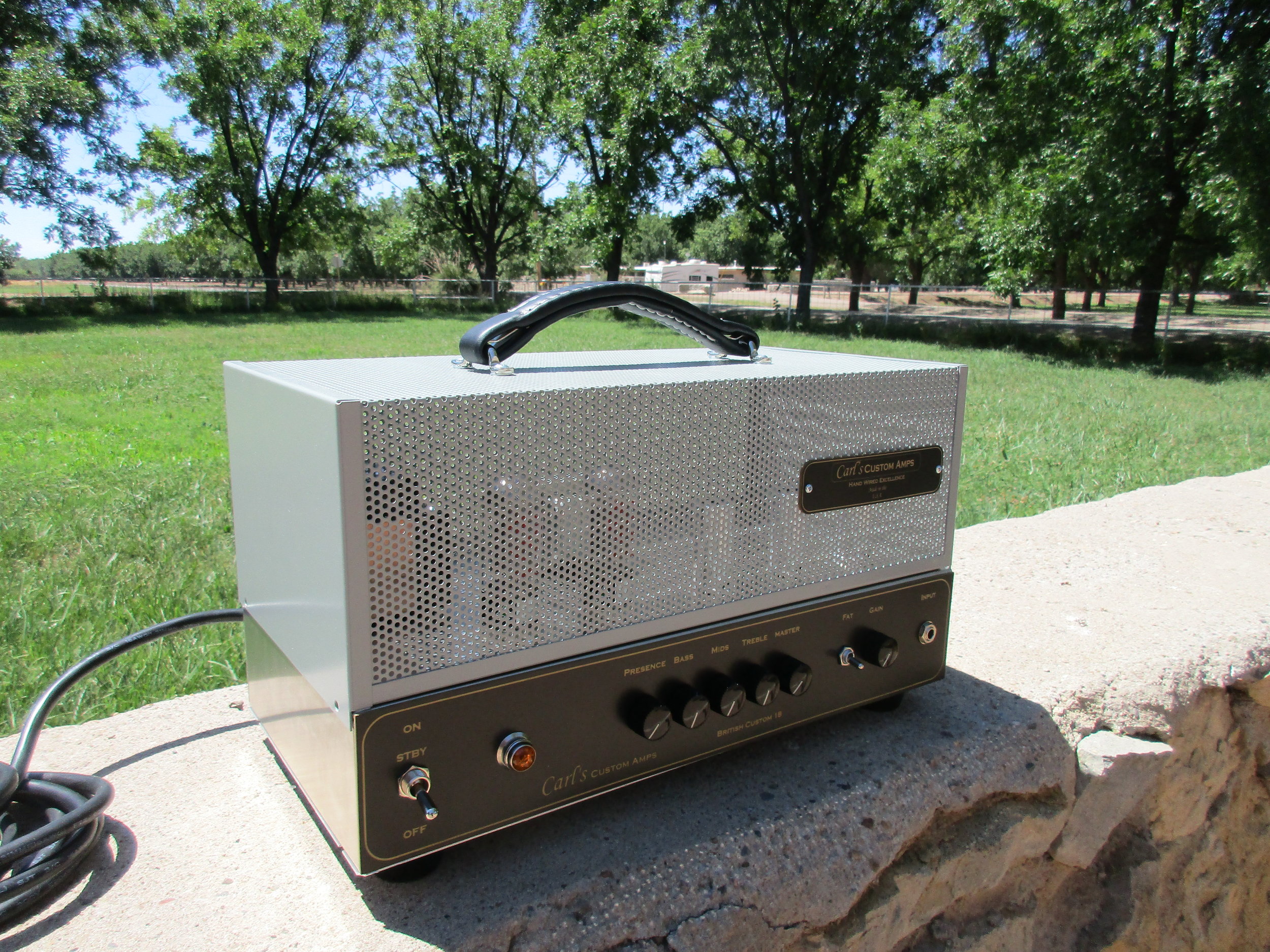The British Custom 18 Prototype! 18 Watts of hot roded JCM 800 tone. Really a great amp for hard rock and heavy blues soun€€€ds.