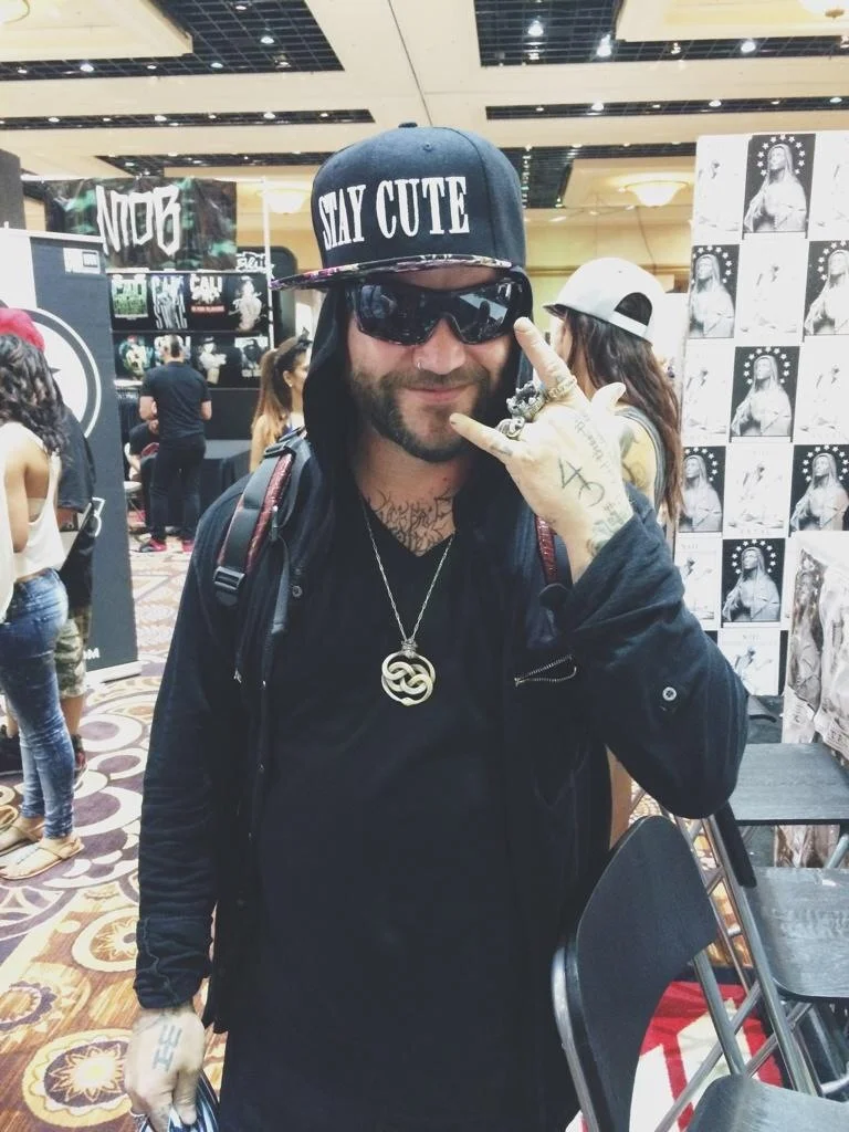 BAM MARGERA WEARING ONE OF OUR FLORAL SNAPBACKS // POOL TRADE SHOW 2014