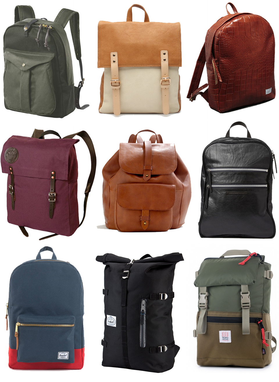 Filson / Rockland / Draught Dry Goods / Duluth / Madewell / Marc by Marc Jacobs / Herschel / Poler / Topo 