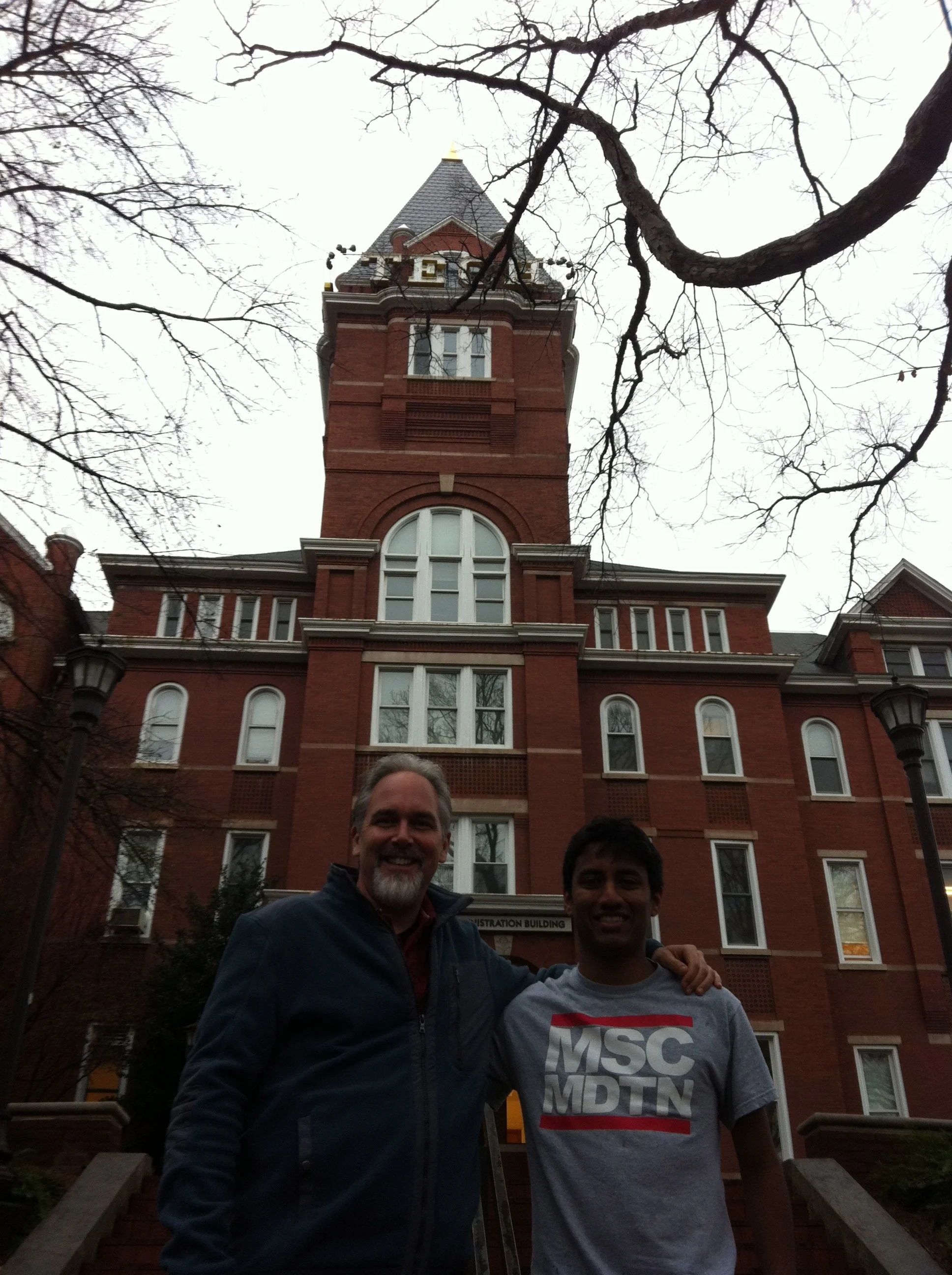 With Nikhil Rabindra with the Tech Tower