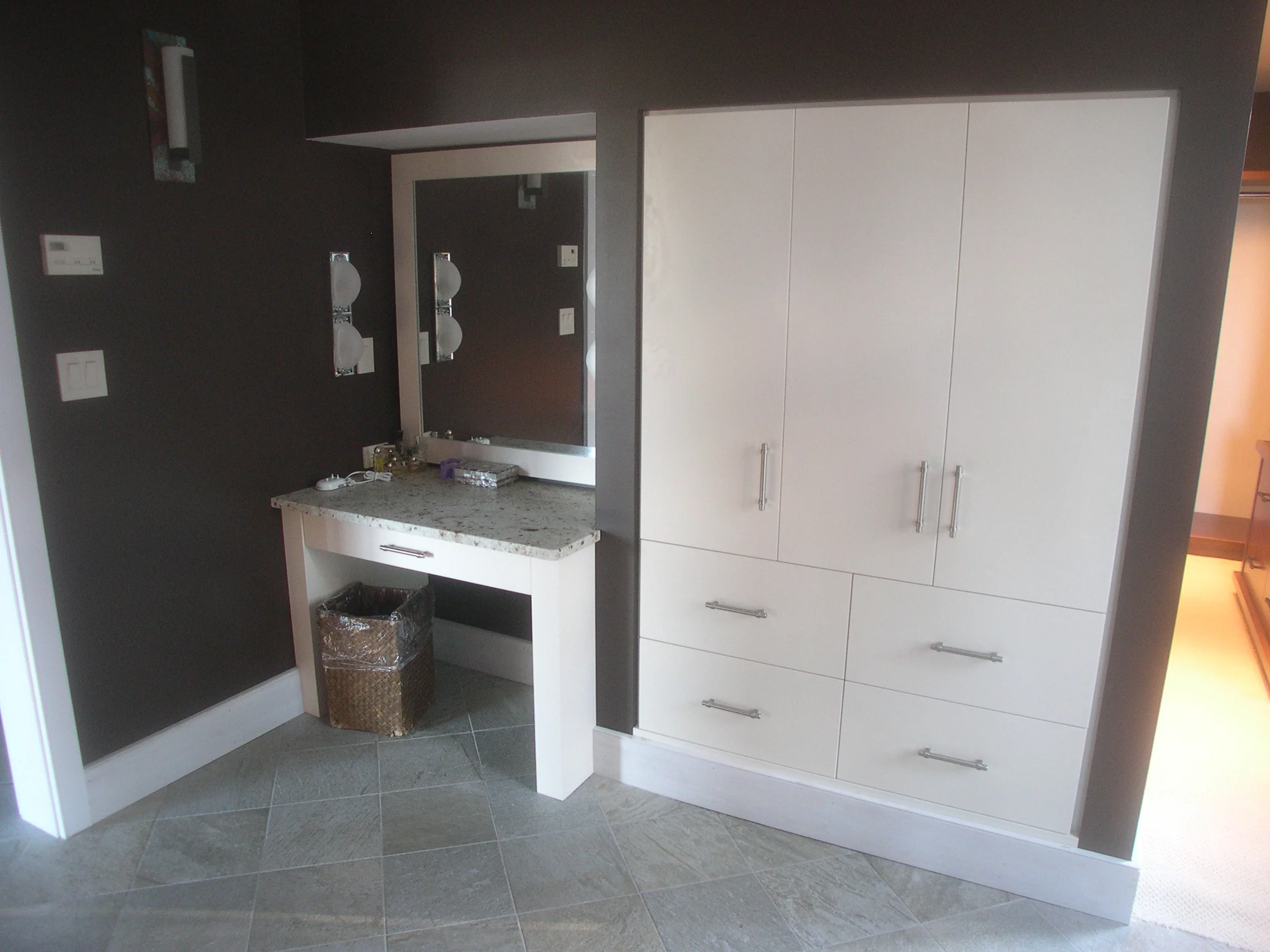Master bath vanity and built-ins