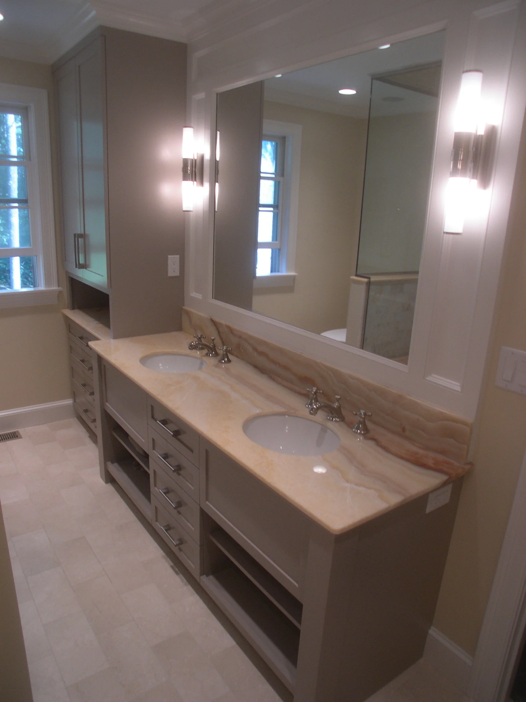 Master bath with marble tops