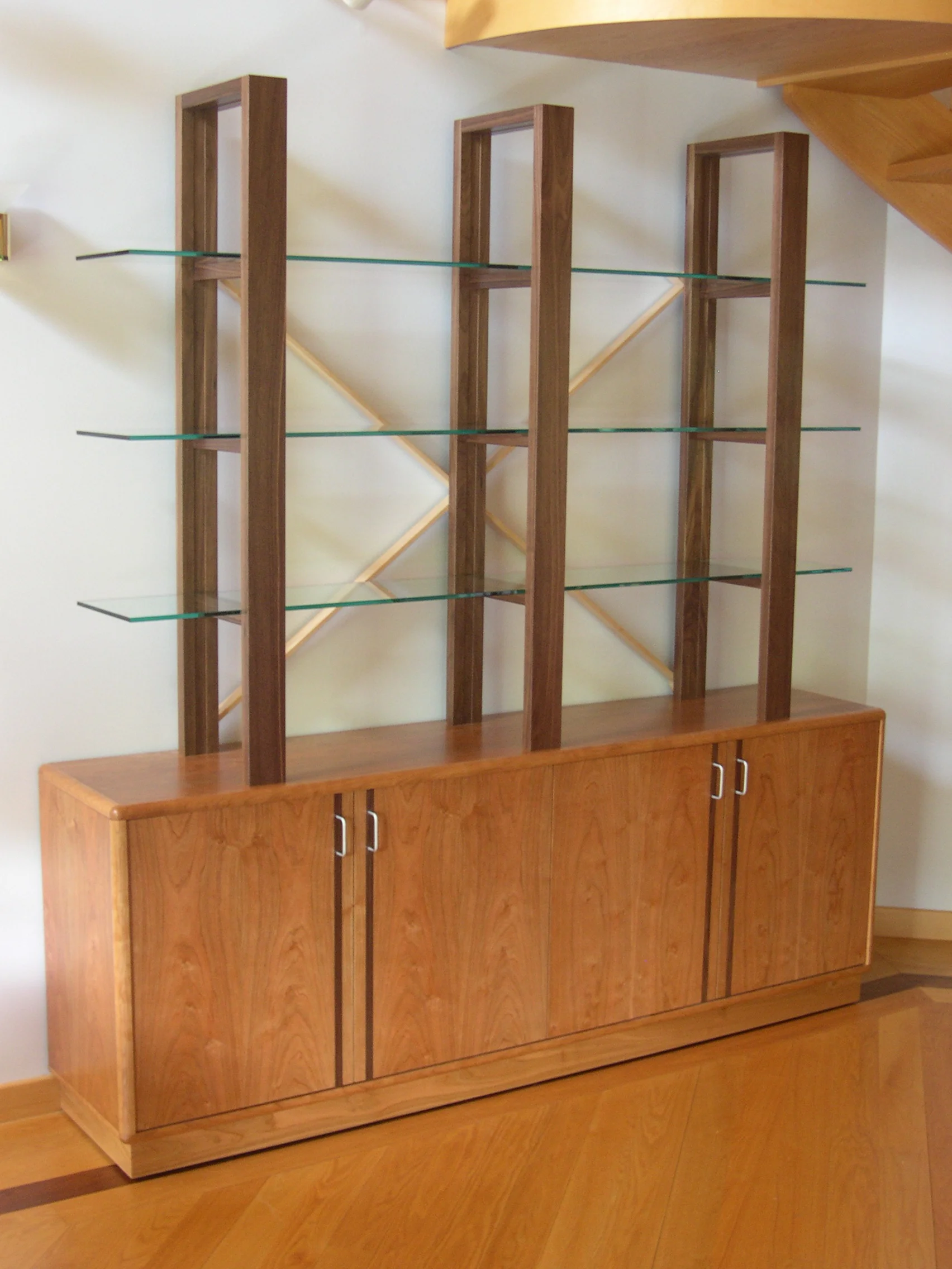 Glass shelf display cabinet