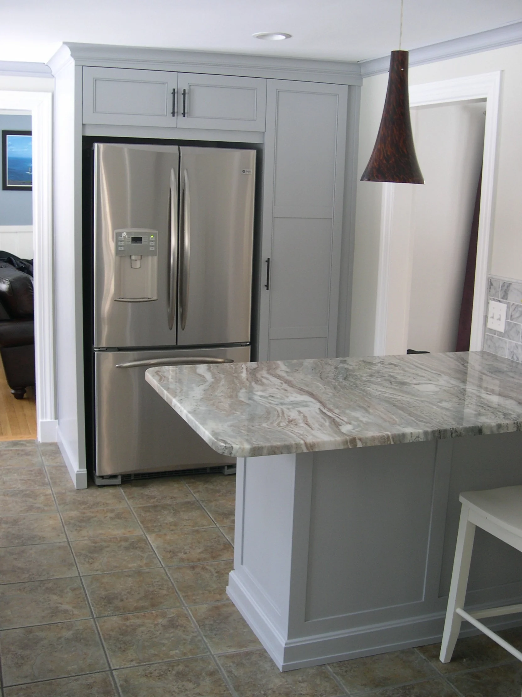 Ash kitchen with grey lacquer finish