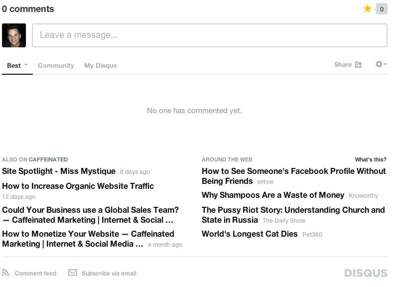 Disqus with Enhanced Discovery options
