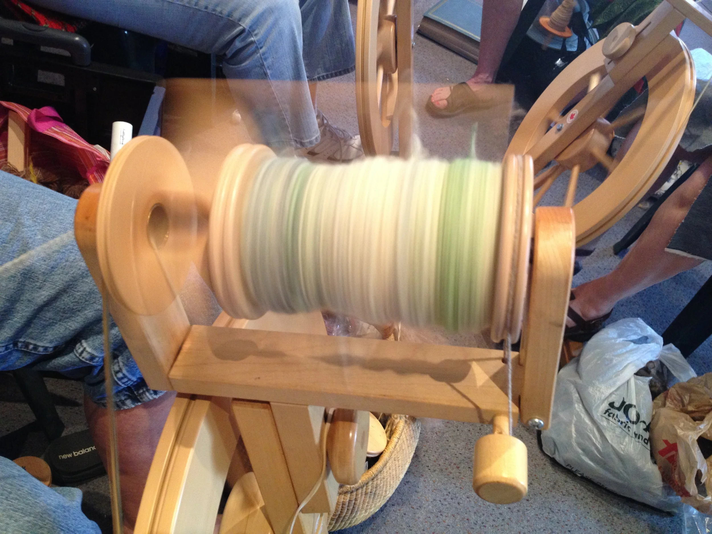 A close-up of the spindle (at least, I think that's what this part is called)