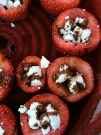 Blue Cheese-Stuffed Strawberries with Balsamic Reduction
