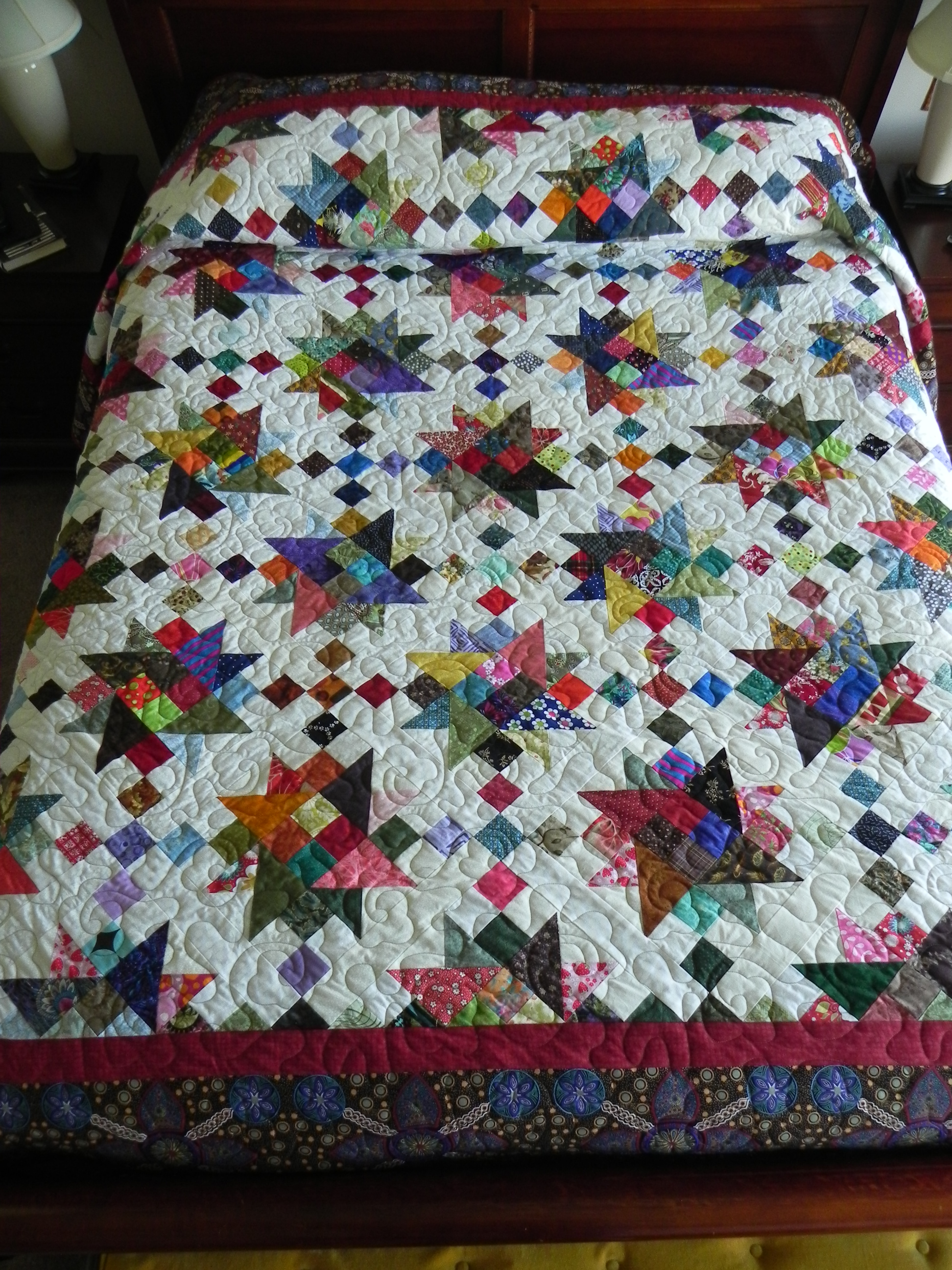 ScrapitBonzaTude--my version of Charlotte's 2013 Scrapitude mystery quilt.