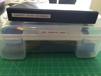 Organized for the year. All my Craftsy quilting class print-outs go in the binder.