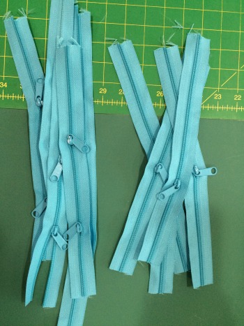 Zipper-by-the-yard with pulls installed